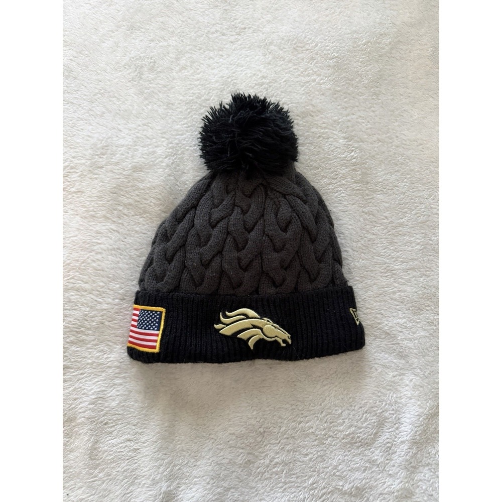 New Era NFL Football Denver Broncos Knit Pom‎ Beanie Fleece Lined Cap Hat